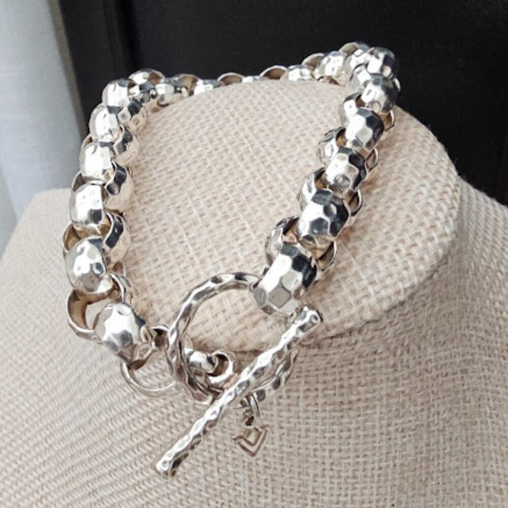 Silpada B1610 Hammered Rolo Bracelet —  Like New Condition